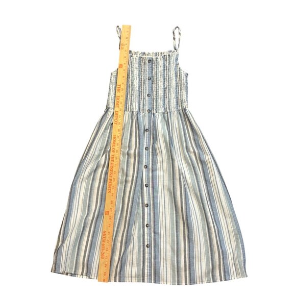 Striped Sleeveless Smocked Midi Dress Chelsea & Violet Girls Large Cream Blue - Picture 3 of 5